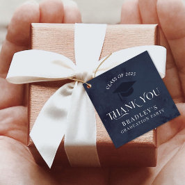 Navy Blue Class of 2025 Modern Graduation Party Geschenkanhänger