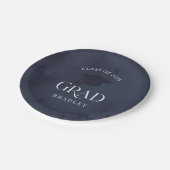Navy Blue Class of 2025 Modern Graduation Party Pappteller (Schrägansicht)