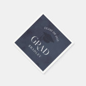Navy Blue Class of 2025 Modern Graduation Party Serviette (Ecke)