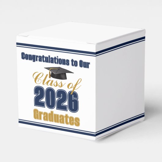 Navy Blue Class of 2026 Graduation Party Small Geschenkschachtel (Vorderseite)