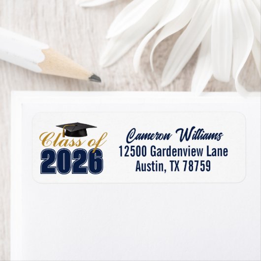 Navy Blue Class of 2026 Graduation Return Address (Insitu)