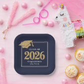 Navy Blue Class Of 2026 Pappteller (Party)