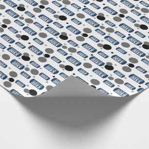 Navy Blue "Class Of" Dog Tag and Dots Pattern Geschenkpapier