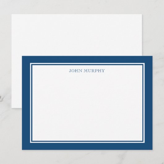 Navy Blue Classic Frame Danke flatter Note Mitteilungskarte (Vorne/Hinten)