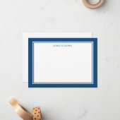 Navy Blue Classic Frame Danke flatter Note Mitteilungskarte (Vorderseite/Rückseite Beispiel)
