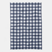 Navy Blue Classic Gingham Karo Kariert Geschirrtuch (Vertikal)