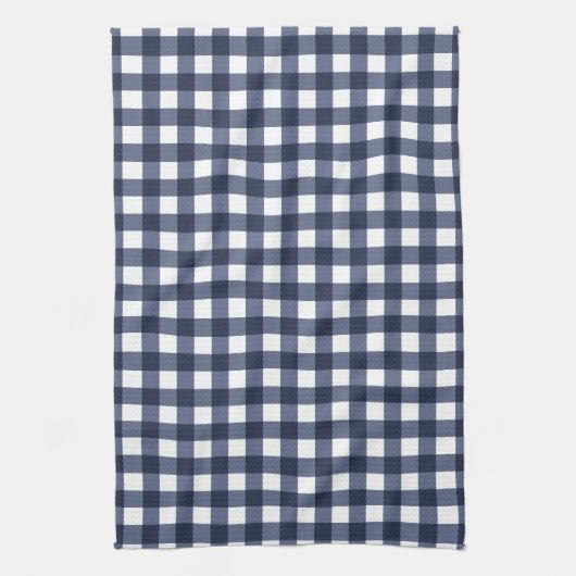 Navy Blue Classic Gingham Karo Kariert Geschirrtuch (Vertikal)