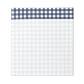 Navy Blue Classic Gingham Karo Kariert Notizblock (Vorderseite)