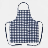 Navy Blue Classic Gingham Karo Kariert Schürze (Vorderseite)