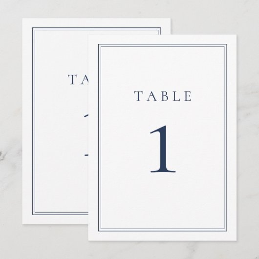 Navy Blue Classic Minimalistisch Wedding (Vorne/Hinten)