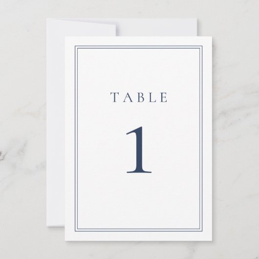 Navy Blue Classic Minimalistisch Wedding (Rückseite)