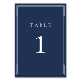 Navy Blue Classic Minimalistisch Wedding Tischnumm Tischnummer