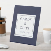 Navy Blue Classic Moderne Karten und Geschenke Sockelschild (In SItu)