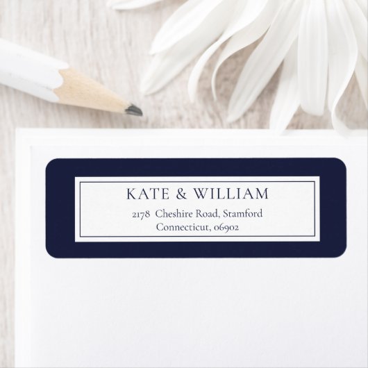 Navy Blue Classic Moderne Rücksendeadresse (Insitu)