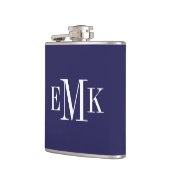 Navy Blue Classic Monogram Flachmann (Links)