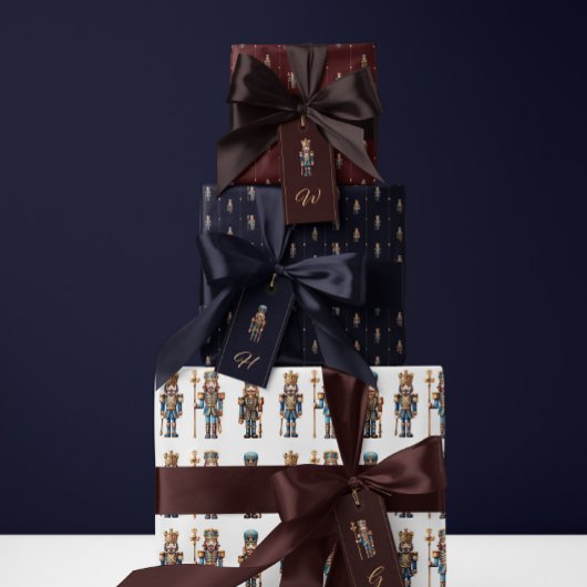 Navy blue classic nutcracker wrapping paper geschenkpapier