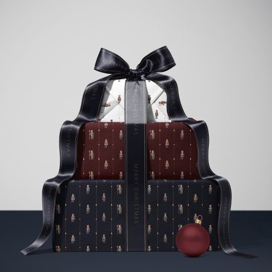 Navy blue classic nutcracker wrapping paper geschenkpapier