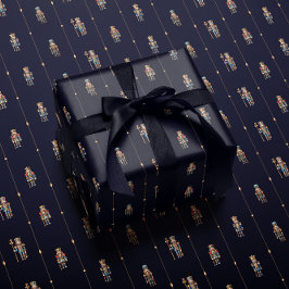 Navy blue classic nutcracker wrapping paper geschenkpapier