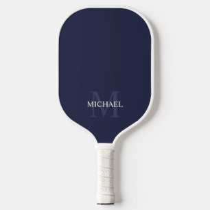 Navy Blue Classic Personalisiert Monogram und Name Pickleball Schläger