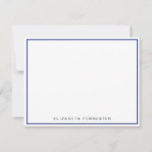 Navy Blue Classic Single Border Mitteilungskarte (Vorderseite)