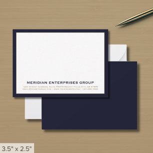 Navy Blue Classic Typograc Mitteilungskarte