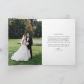 Navy Blue Classic Typografy Striped Wedding Dankeskarte (Innenseite)