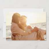 Navy Blue Classic Wappen Foto Save The Date (Rückseite)