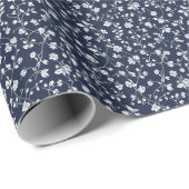 Navy Blue Classic Wedding Gift Wrapping Paper Geschenkpapier (Rolleneckpunkt)