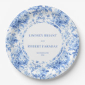Navy Blue Classic Wedding Paper Plates Pappteller (Vorderseite)