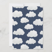 Navy Blue Cloud 9 Dusche modern stilvoll Einladung (Rückseite)