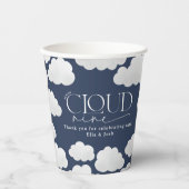 Navy Blue Cloud 9 Dusche modern stilvoll Pappbecher (Vorderseite)