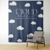 Navy Blue Cloud 9 Dusche modern stilvoll Wandteppich (Beispiel)
