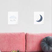 Navy Blue Cloud and Moon Boy Kinderzimmer Deco Bilderwand Sets (Wohnzimmer)