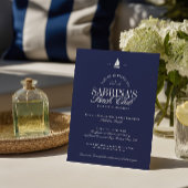 Navy Blue Coastal Chic Junggeselinnen-Abschied Einladung