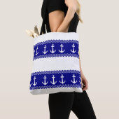 Navy Blue Coastal Muster Anker Tasche (Von Nahem)