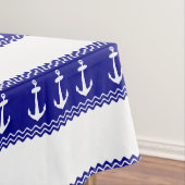 Navy Blue Coastal Muster Anker Tischdecke (Beispiel)