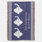 Navy Blue Coastal Nautical Stingray Manta Ray Door Decke (Vorderseite Vertikal)