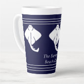 Navy Blue Coastal Nautical Stingray Manta Ray Milchtasse (Linke Ecke)