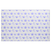 Navy Blue Coastal Seashells Starfish Stoff (Fat Quarter (45,7 x 55,9 cm))