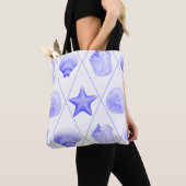 Navy Blue Coastal Seashells Starfish Tasche (Von Nahem)