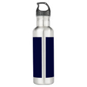 Navy Blue Color Plain Modern Own Name Calligraphy Edelstahlflasche (Rückseite)