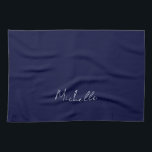 Navy Blue Color Schlicht Moderne Namenskalligraphi Geschirrtuch<br><div class="desc">Dieses Produkt war sehr gut und ich Liebe,  wie einfach es ist für individuelles Design. Das Design war sehr einfach,  daher bin ich sehr zufrieden,  wenn ich kreiere.</div>