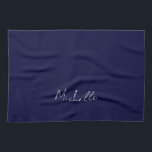 Navy Blue Color Schlicht Moderne Namenskalligraphi Geschirrtuch<br><div class="desc">Dieses Produkt war sehr gut und ich Liebe,  wie einfach es ist für individuelles Design. Das Design war sehr einfach,  daher bin ich sehr zufrieden,  wenn ich kreiere.</div>