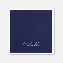 Navy Blue Color Schlicht Moderne Namenskalligraphi