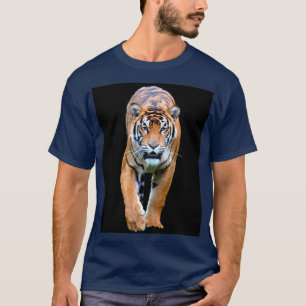 Navy Blue Color Tiger Trendy Modern Template T-Shirt