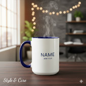 Navy Blue Combo Mug Styled With Custom Name Print Tasse