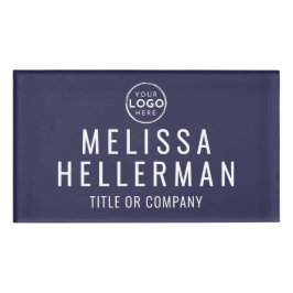 Navy Blue Company Logo Employee Namenschild