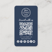Navy Blue Connect mit dem QR-Code der US Social Me Visitenkarte (Vorderseite)