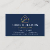 Navy Blue Construction Company QR Code Visitenkarte (Vorderseite)