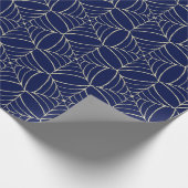 Navy Blue Cool Cobweb Creepy Frighening Halloween Geschenkpapier (Ecke)